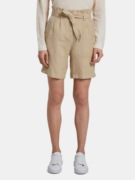 Tom Tailor Béžové dámské lněné kraťasy Tom Tailor