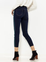 CAMAIEU Tmavě modré zkrácené skinny fit džíny s lampasem CAMAIEU