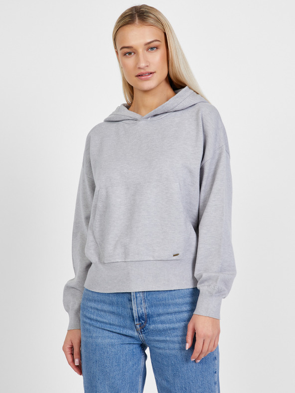 Pepe Jeans Světle šedá dámská mikina s kapucí Pepe Jeans Amy