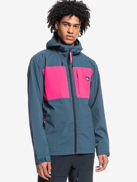 Quiksilver Růžovo-modrá pánská lehká bunda s kapucí Quiksilver Lizard Head