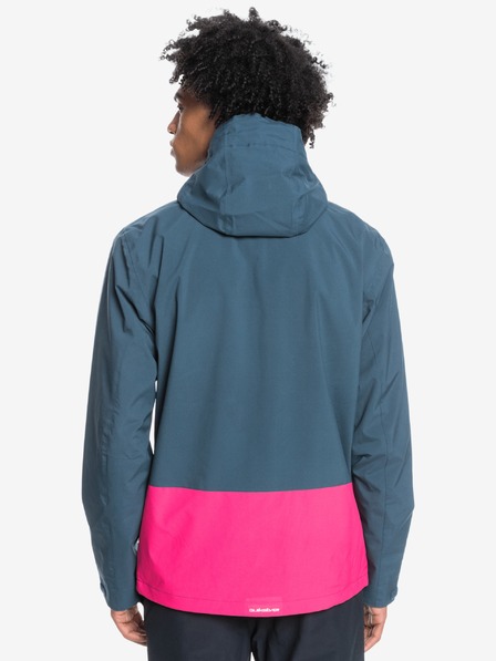 Quiksilver Růžovo-modrá pánská lehká bunda s kapucí Quiksilver Lizard Head