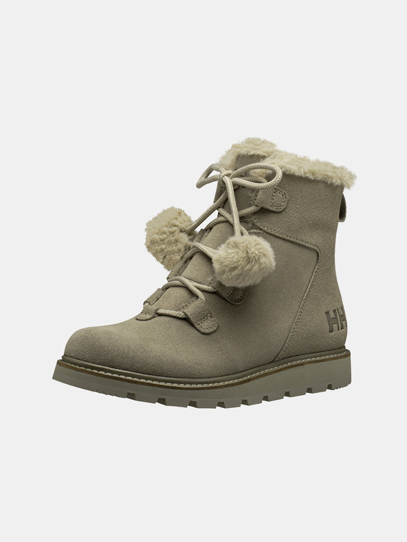 Helly Hansen Khaki dámské kožené kotníkové zimní boty HELLY HANSEN