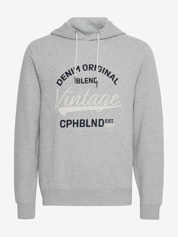 Blend Světle šedá mikina s kapucí Blend