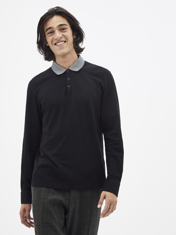 Celio Černé polo triko Celio Sessicoml