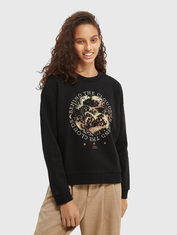 Scotch & Soda Černá dámská mikina s potiskem Scotch & Soda