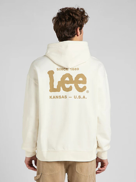 Lee Krémová pánská mikina s kapucí Lee