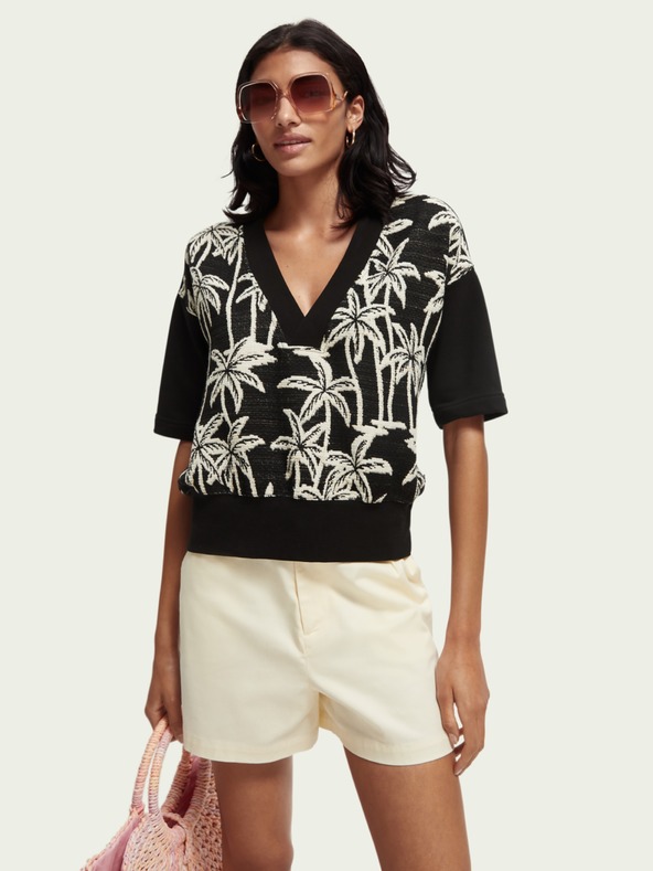 Scotch & Soda Černá dámská vzorovaná mikina Scotch & Soda