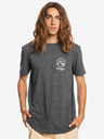 Quiksilver Tmavě šedé pánské žíhané tričko Quiksilver Gone Words
