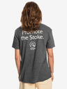 Quiksilver Tmavě šedé pánské žíhané tričko Quiksilver Gone Words