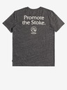 Quiksilver Tmavě šedé pánské žíhané tričko Quiksilver Gone Words
