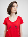 Armani Exchange Červené dámské tričko Armani Exchange