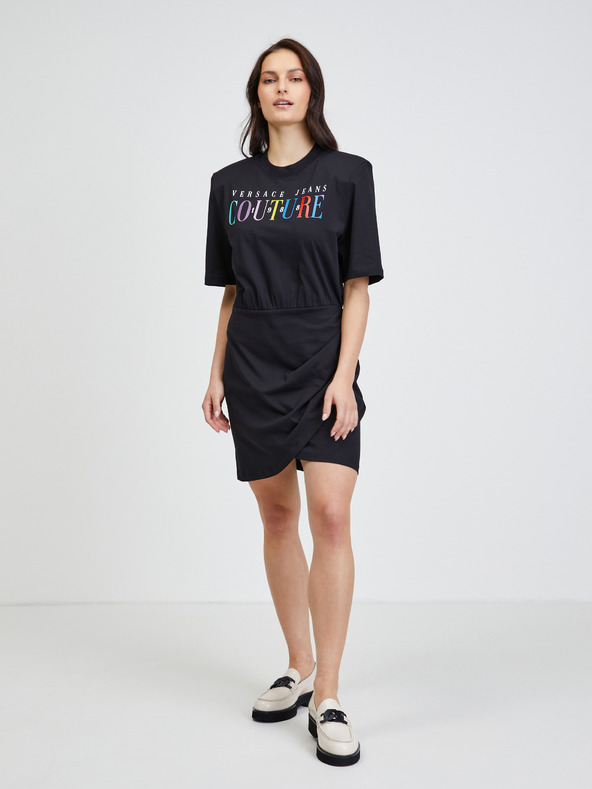 Versace Jeans Couture Černé šaty Versace Jeans Couture Rainbow