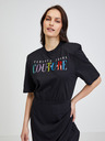 Versace Jeans Couture Černé šaty Versace Jeans Couture Rainbow
