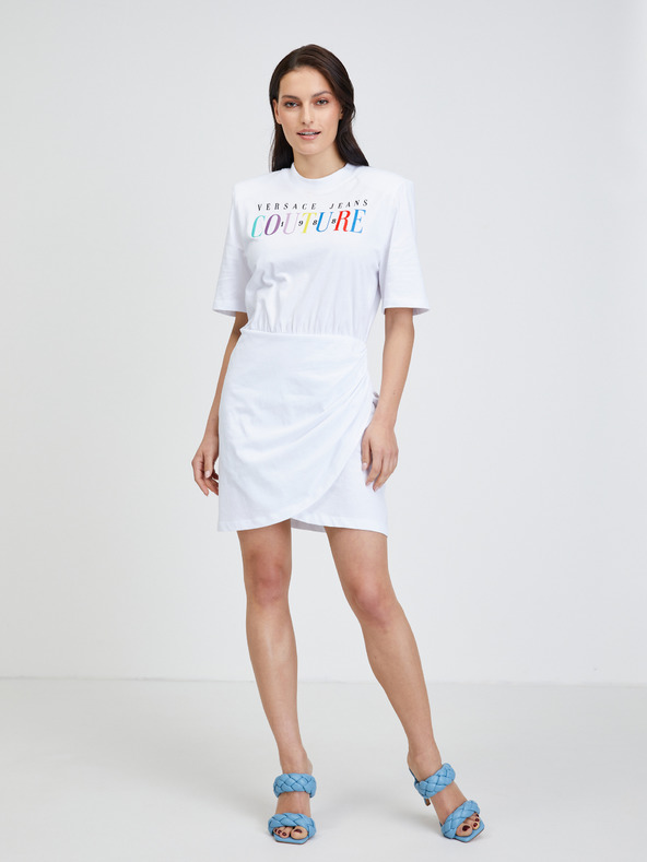 Versace Jeans Couture Bílé šaty Versace Jeans Couture Rainbow