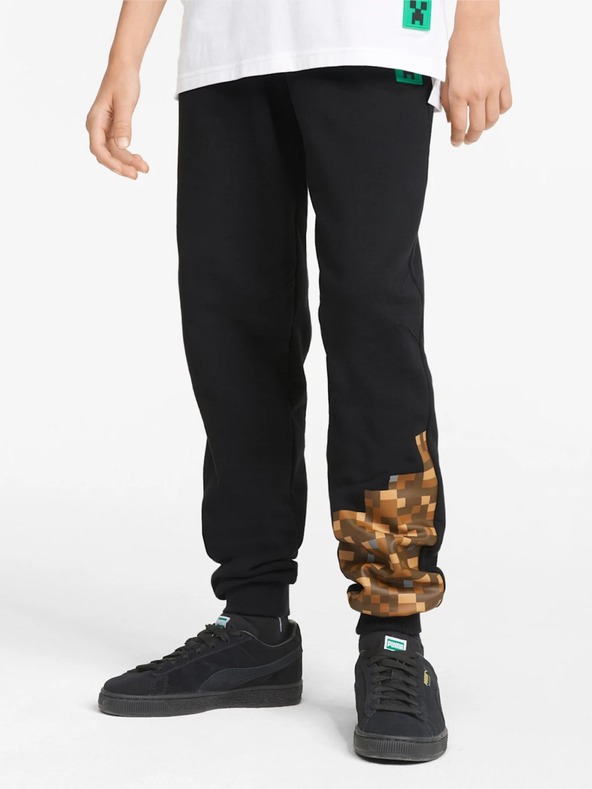 Puma Černé klučičí tepláky Puma x MINECRAFT