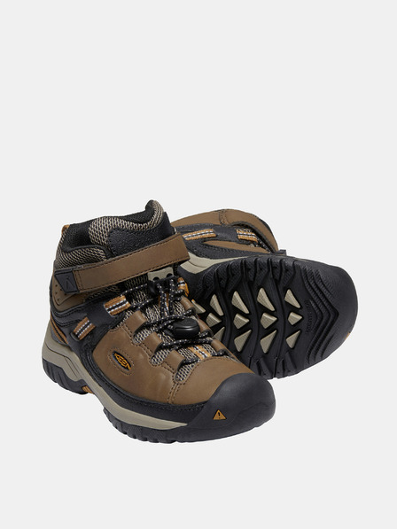 Keen Hnědé klučičí kožené zimní boty Keen Targhee