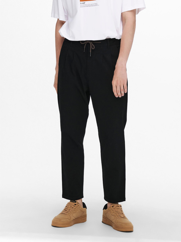 ONLY & SONS Černé chino zkrácené kalhoty ONLY & SONS Dew