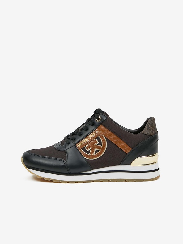 Michael Kors Černo-hnědé dámské kožené tenisky Michael Kors Trainer