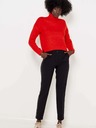 CAMAIEU Černé straight fit kalhoty s lampasem CAMAIEU