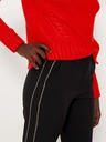 CAMAIEU Černé straight fit kalhoty s lampasem CAMAIEU