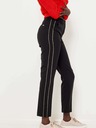 CAMAIEU Černé straight fit kalhoty s lampasem CAMAIEU