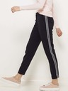 CAMAIEU Černé straight fit kalhoty s lampasem CAMAIEU
