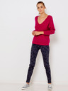 CAMAIEU Tmavě modré vzorované slim fit kalhoty CAMAIEU