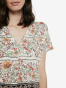 Desigual Zeleno-bílé tričko Desigual TS Cracovia