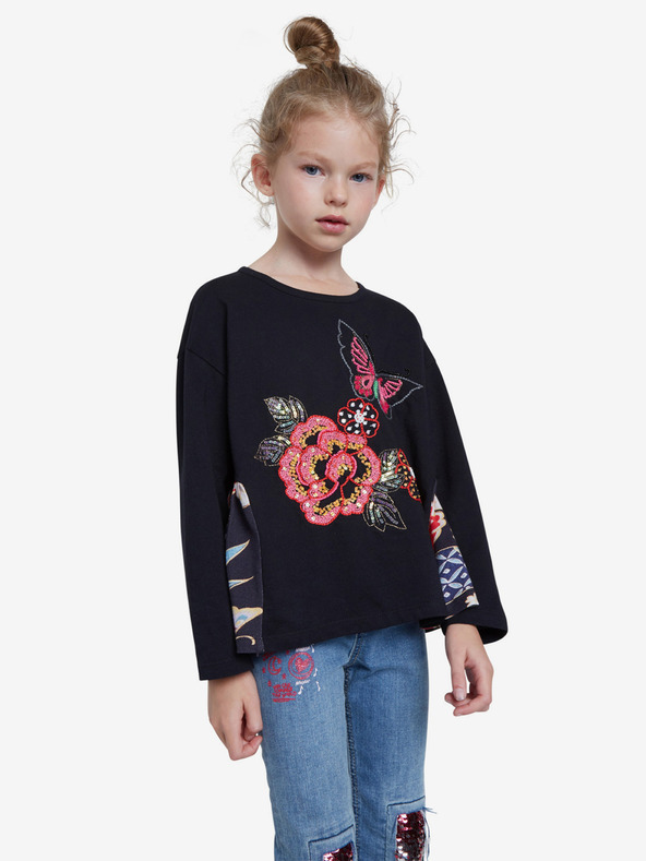 Desigual Černé dívčí tričko Desigual TS Norwich