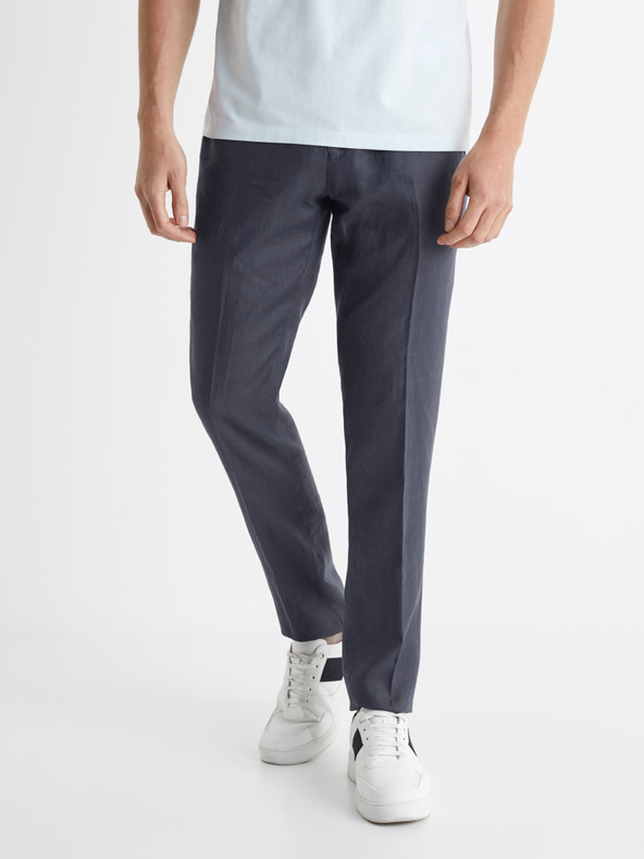 Celio Lněné oblekové kalhoty Celio