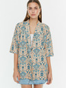 Trendyol Modro-béžové vzorované kimono Trendyol