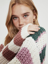 Trendyol Zeleno-bílý dámský pruhovaný oversized svetr Trendyol