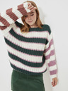 Trendyol Zeleno-bílý dámský pruhovaný oversized svetr Trendyol