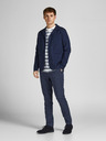 Jack & Jones Tmavě modré oblekové kalhoty s příměsí lnu Jack & Jones Linen