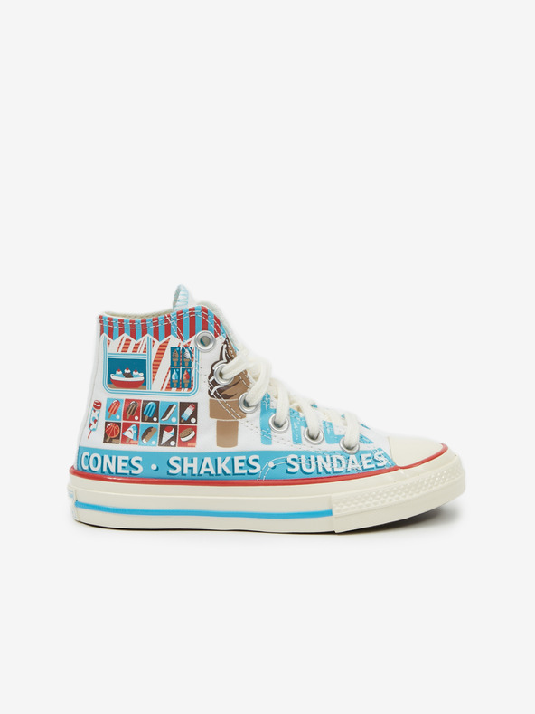 Converse Modro-bílé dětské kotníkové vzorované tenisky Converse Sweet Scoops