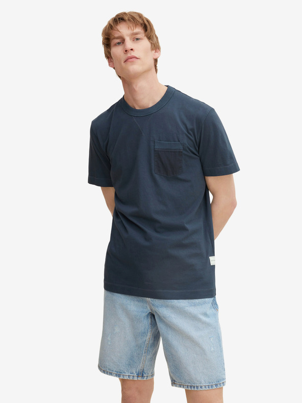 Tom Tailor Tmavě modré pánské basic tričko s kapsou Tom Tailor