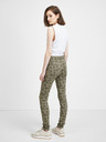 CAMAIEU Khaki vzorované slim fit kalhoty CAMAIEU