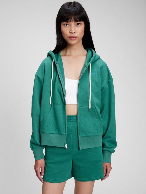 GAP Mikina na zip a s kapucí crop GAP