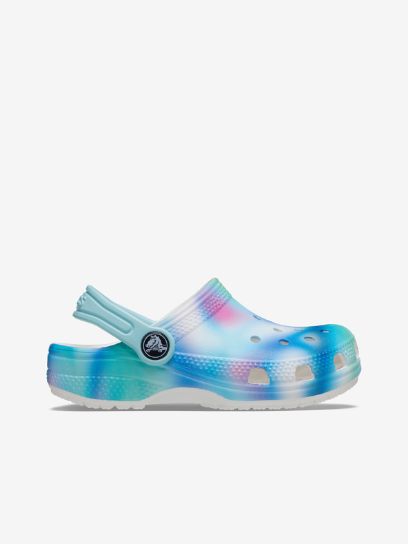 Crocs Modré vzorované holčičí pantofle Crocs