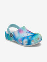 Crocs Modré vzorované holčičí pantofle Crocs