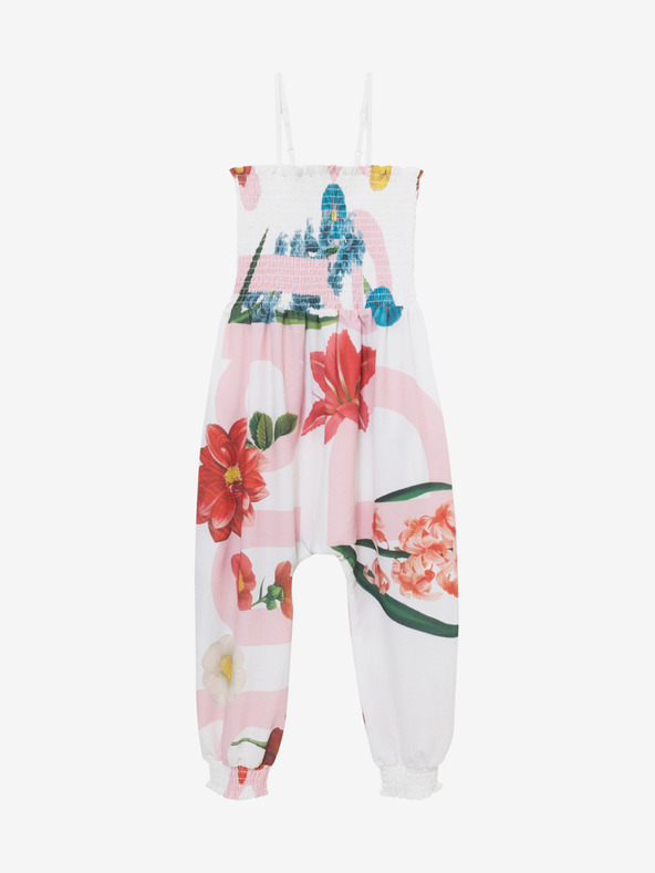Desigual Bílý dívčí overal s barevným motivem Desigual Pant Tomillo