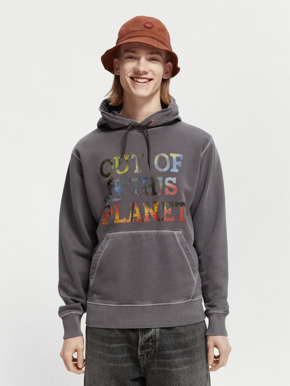 Scotch & Soda Šedá pánská mikina s kapucí Scotch & Soda