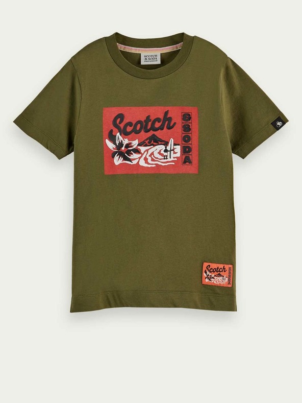 Scotch & Soda Khaki klučičí tričko Scotch & Soda