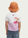 Scotch & Soda Bílo-růžové holčičí vzorované tričko Scotch & Soda