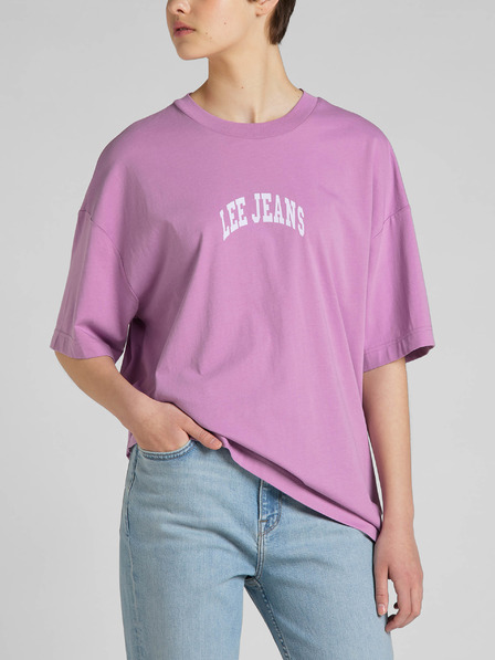 Lee Růžové dámské oversize tričko Lee