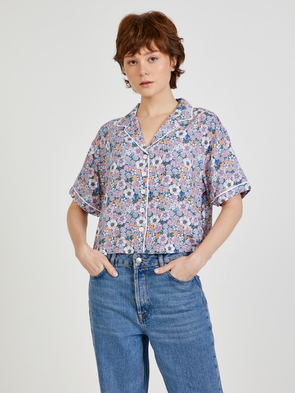 Vans Modro-růžová dámská vzorovaná košile VANS Retro Floral