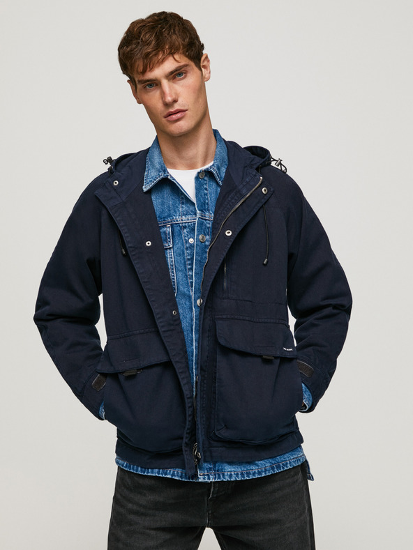 Pepe Jeans Tmavě modrá pánská lehká bunda Pepe Jeans Joshua