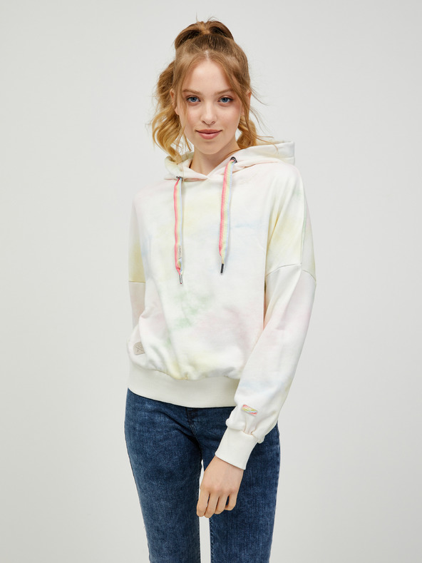 Ragwear Krémová dámská vzorovaná mikina s kapucí Ragwear Gobby Ombre