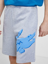 Lacoste Světle šedé pánské žíhané teplákové kraťasy Lacoste