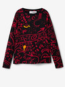 Desigual Černé holčičí vzorované tričko Desigual Carlota